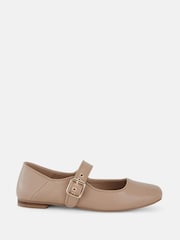 Novo Nude Standard Fit Cesena Mary Jane Flat Ballerina Shoes - Image 2 of 6