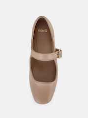 Novo Nude Standard Fit Cesena Mary Jane Flat Ballerina Shoes - Image 5 of 6