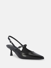 Novo Black Ispra Slingback Mary Jane Point Court Shoes - Image 3 of 6
