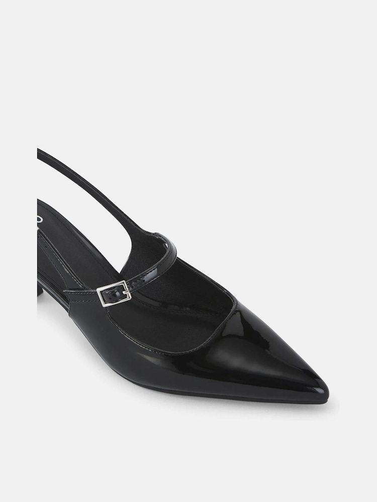 Novo Black Ispra Slingback Mary Jane Point Court Shoes - Image 6 of 6