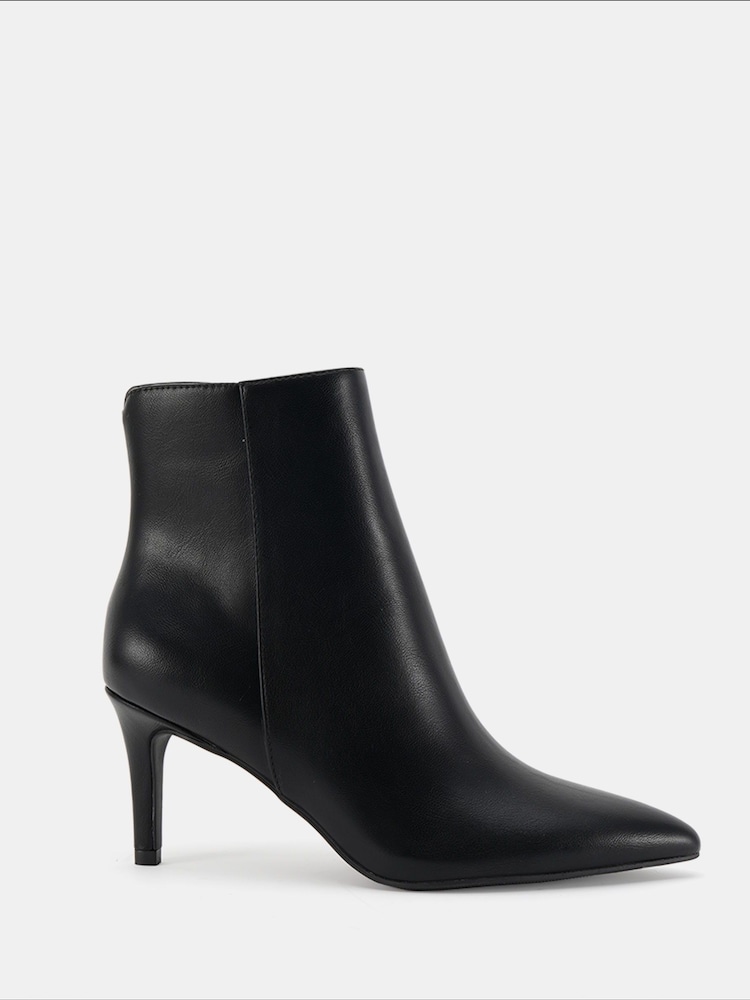 PU preto - Novo Felicia Point Mid Heel Ankle Boots - Imagem 2 de 6