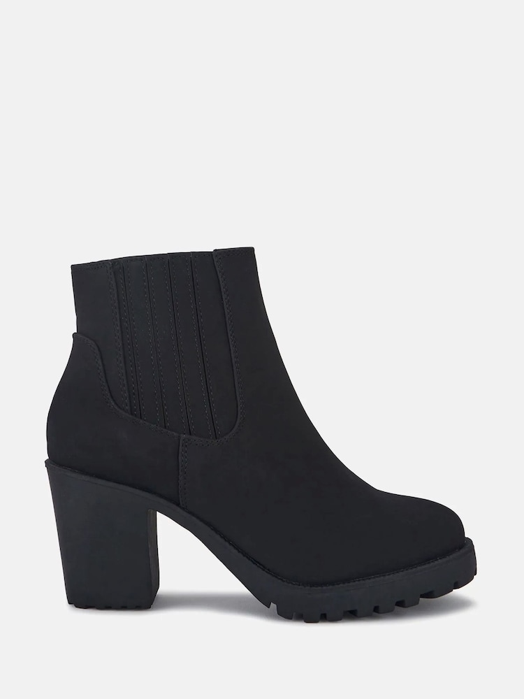 Novo Black Wide Fit Harlequin Chelsea Heeled Unit Boots - Image 2 of 5