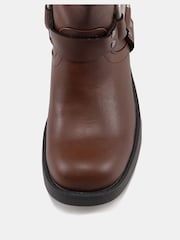 Novo Brown Dafra Harness Biker Ankle Boots - Image 6 of 7