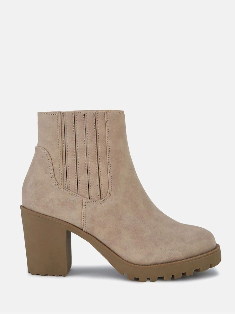 Novo Natural Regular Fit Harlequin Chelsea Heeled Unit Boots - Image 2 of 5