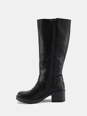 Novo Black Delaware Harness Biker Knee Boots - Image 3 of 6