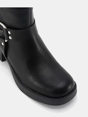 Novo Black Delaware Harness Biker Knee Boots - Image 6 of 6