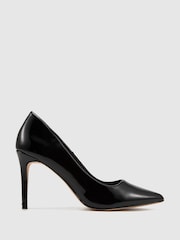 Novo Black Patent Wide Fit Impossible Point Court Shoes - Image 1 of 3