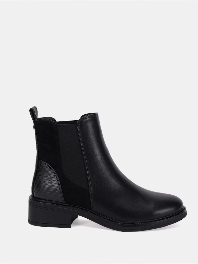 Novo Black Wide Fit Daniela Flat Chelsea Boots - Image 2 of 5