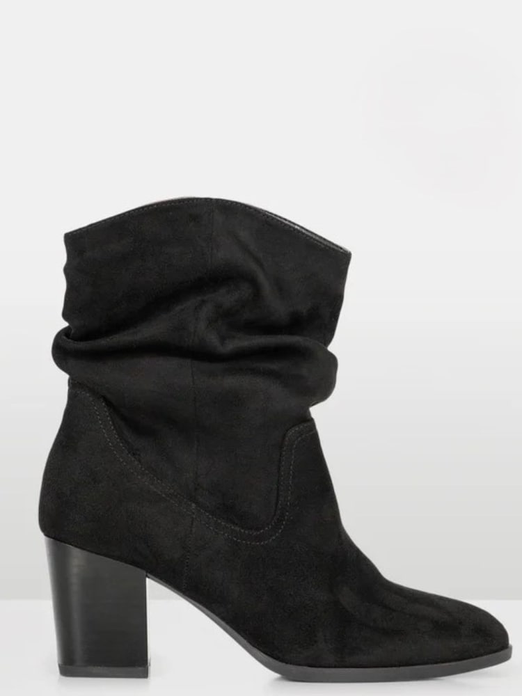 Novo Black Wide Fit Sheryl Slouch Block Heel Boots - Image 2 of 5