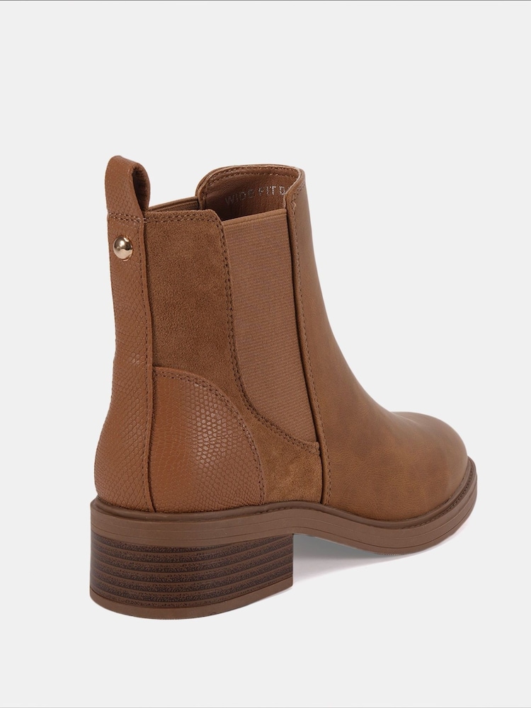 Novo Brown Regular Fit Daniela Flat Chelsea Boots - Image 4 of 4 Novo Brown Regular Fit Daniela Flat Chelsea Boots - Image 4 of 4