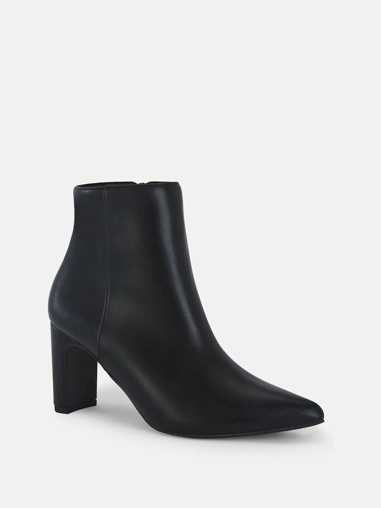 Novo Black Slim Harlie Block Heel Point Ankle Boots - Image 2 of 6