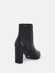 Novo Black Slim Harlie Block Heel Point Ankle Boots - Image 4 of 6