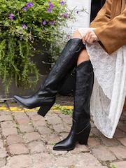 Novo Black Heroes Knee High Western Boots - Image 1 of 5