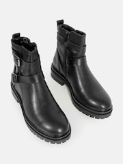 Novo Black Dare Buckle Biker Boots - Image 4 of 5