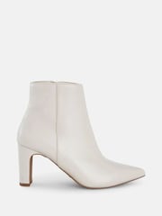 Novo Cream Slim Harlie Block Heel Point Ankle Boots - Image 2 of 6