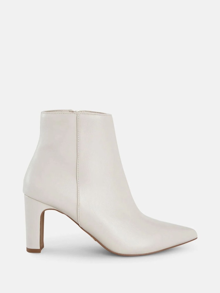 Novo Cream Slim Harlie Block Heel Point Ankle Boots - Image 2 of 6 Novo Cream Slim Harlie Block Heel Point Ankle Boots - Image 2 of 6