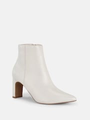 Novo Cream Slim Harlie Block Heel Point Ankle Boots - Image 3 of 6