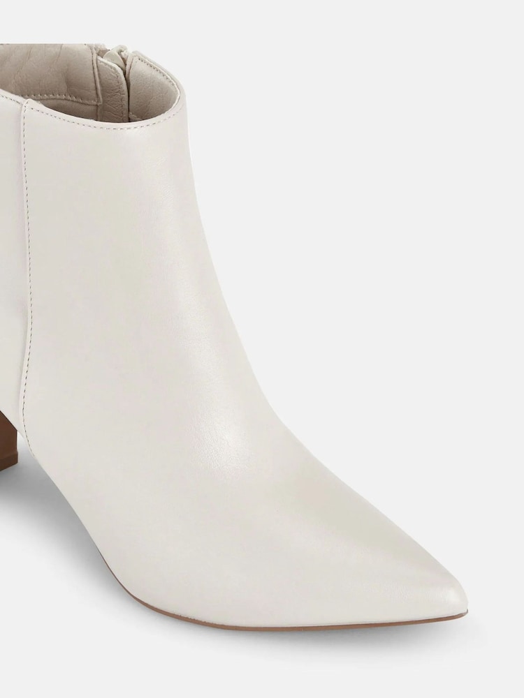 Novo Cream Slim Harlie Block Heel Point Ankle Boots - Image 6 of 6 Novo Cream Slim Harlie Block Heel Point Ankle Boots - Image 6 of 6