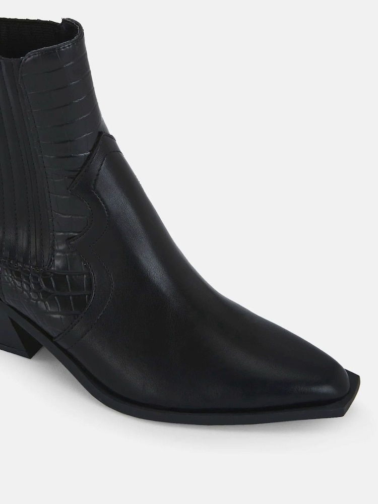Novo Black Hoggle Western Ankle Boots - Image 6 of 6