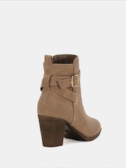Novo Natural Wide Fit Jayda Buckle Detail Heeled Boots - Image 5 of 6