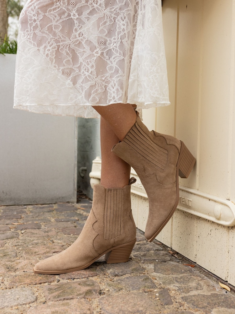 Novo Natural Hoggle Western Ankle Boots - Image 1 of 5