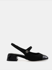 Novo Black Print Zimmy Low Block Slingback Mary Jane Shoes - Image 2 of 6