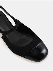Novo Black Print Zimmy Low Block Slingback Mary Jane Shoes - Image 4 of 6