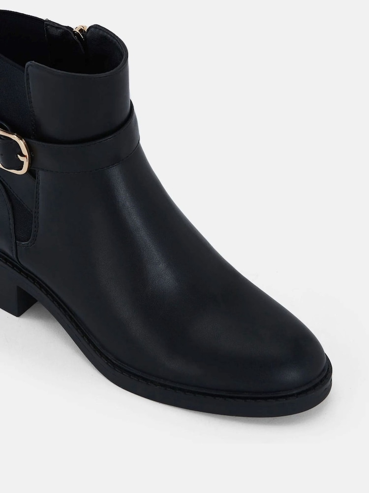 Novo Black Regular Fit Darya Buckle Chelsea Boots - Image 6 of 6