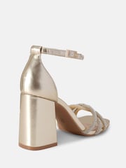 Novo Gold Cassia Diamante Block Heels - Image 4 of 6