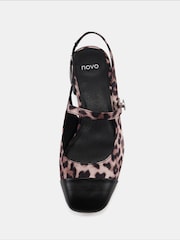 Animal - Novo potisk; vzorec Zimmy Low Block Slingback Mary Jane čevlji - Slika 5 iz 6
