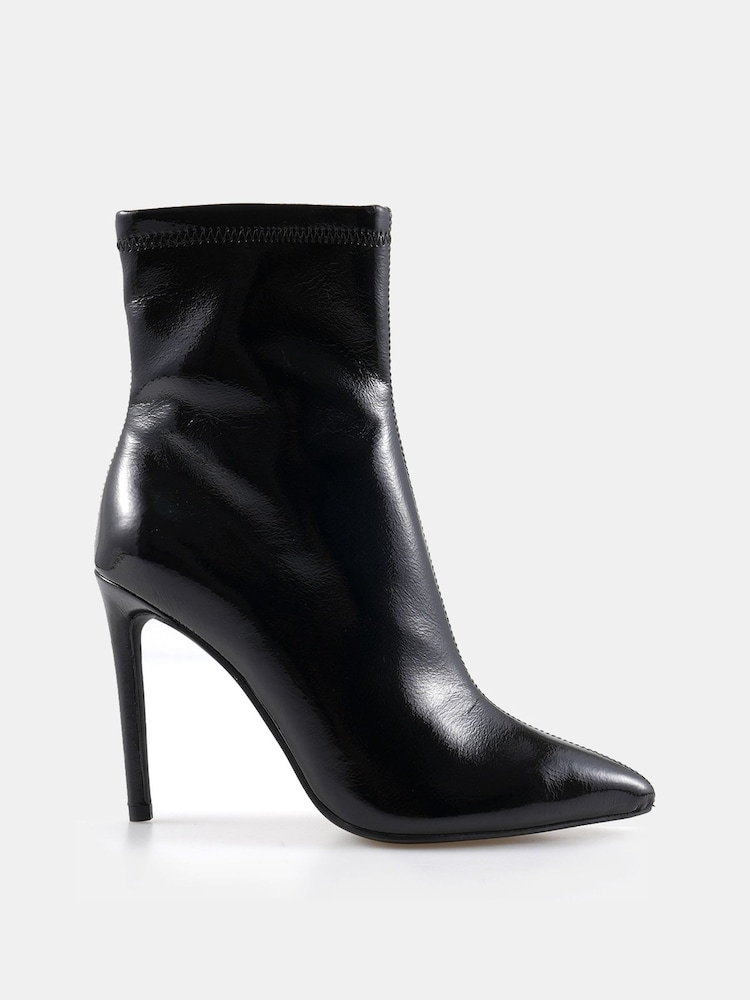 Črna, zmečkan vzorec - Novo Katya Point Stiletto gležnjarji - Slika 2 iz 5 Črna, zmečkan vzorec - Novo Katya Point Stiletto gležnjarji - Slika 2 iz 5