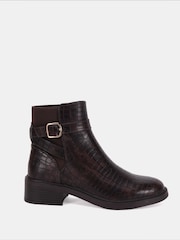 Novo Brown Regular Fit Darya Buckle Chelsea Boots - Image 2 of 6