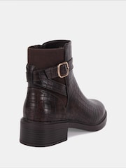 Novo Brown Regular Fit Darya Buckle Chelsea Boots - Image 4 of 6