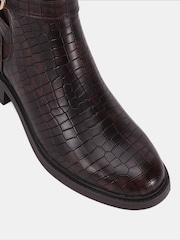 Novo Brown Regular Fit Darya Buckle Chelsea Boots - Image 6 of 6