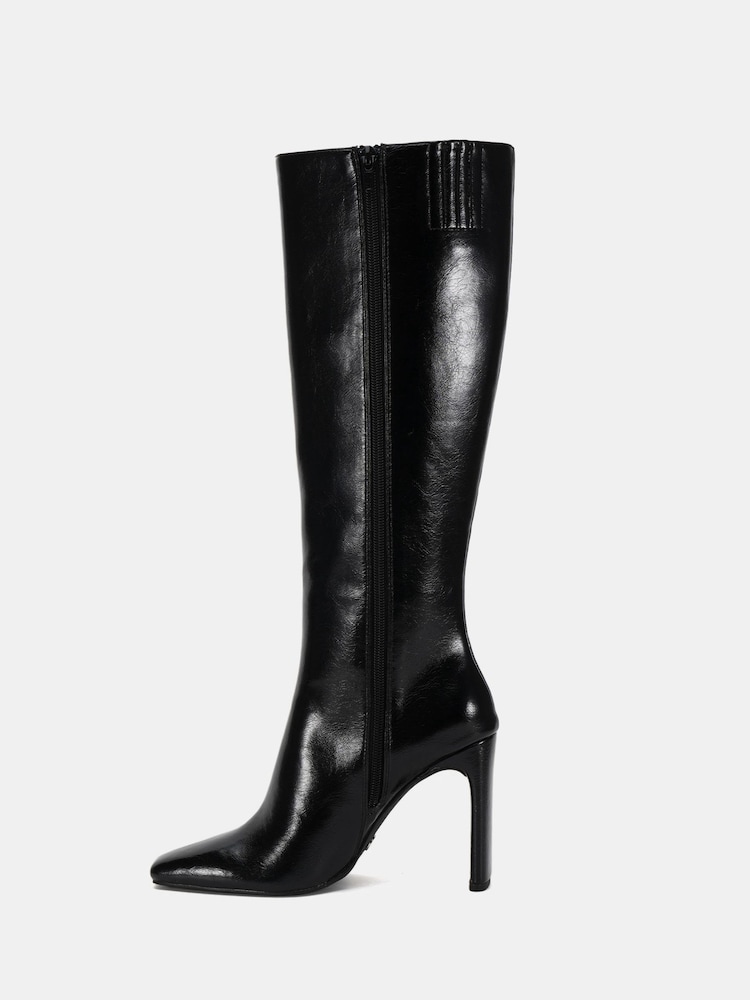 Novo Black Zodiak Square Toe Knee High Boots - Image 3 of 6