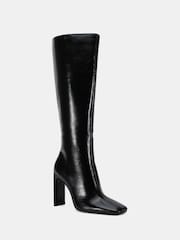 Novo Black Zodiak Square Toe Knee High Boots - Image 4 of 6