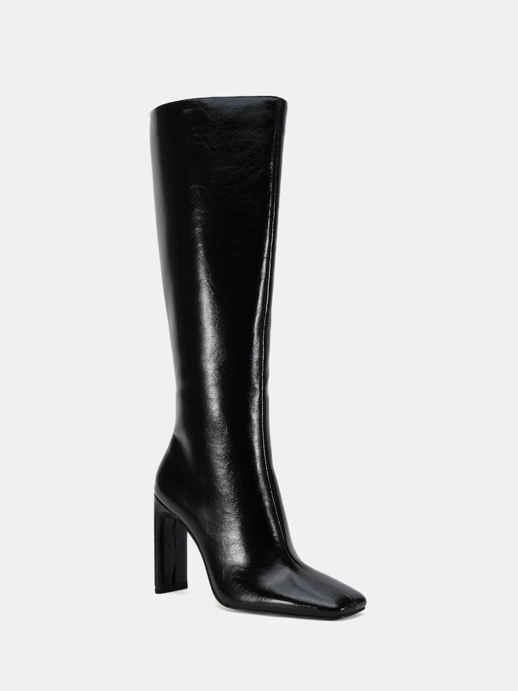 Novo Black Zodiak Square Toe Knee High Boots - Image 4 of 6