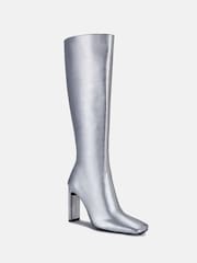 Novo Silver Zodiak Square Toe Knee High Boots - Image 4 of 5