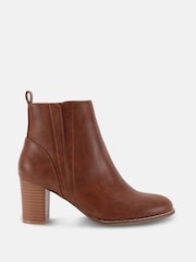 Novo Brown Regular Fit Vienna Block Heel Chelsea Boots - Image 2 of 7