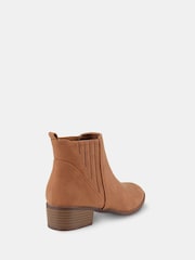 Novo Brown Wide Fit Dillion Low Ankle Chelsea Boots - Image 4 of 6