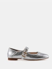 Novo Silver Standard Fit Cesena Mary Jane Flat Ballerina Shoes - Image 2 of 6