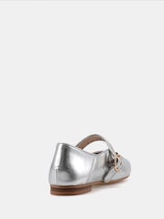Novo Silver Standard Fit Cesena Mary Jane Flat Ballerina Shoes - Image 4 of 6