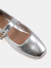 Novo Silver Standard Fit Cesena Mary Jane Flat Ballerina Shoes - Image 6 of 6