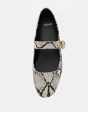 Novo Animal Wide Fit Cesena Mary Jane Flat Ballerina Shoes - Image 5 of 6