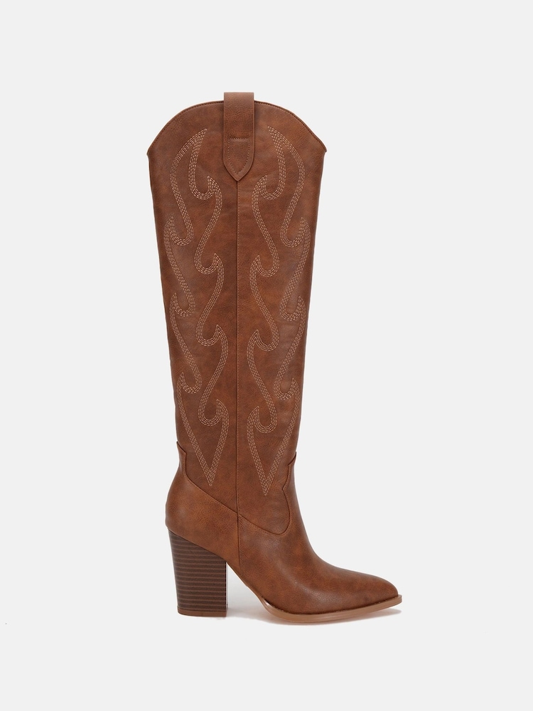 Novo Brown Heroes Knee High Western Boots - Image 2 of 5