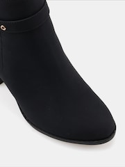 Novo Black Wide Fit Jayda Buckle Detail Heeled Boots - Image 6 of 6