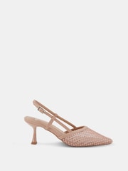 Novo Nude Zaidan Mesh Embellished Slingback Court Shoes - Image 2 of 6