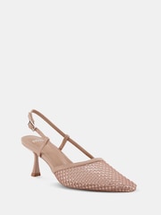 Novo Nude Zaidan Mesh Embellished Slingback Court Shoes - Image 3 of 6