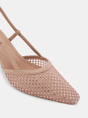 Novo Nude Zaidan Mesh Embellished Slingback Court Shoes - Image 4 of 6