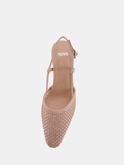 Novo Nude Zaidan Mesh Embellished Slingback Court Shoes - Image 5 of 6